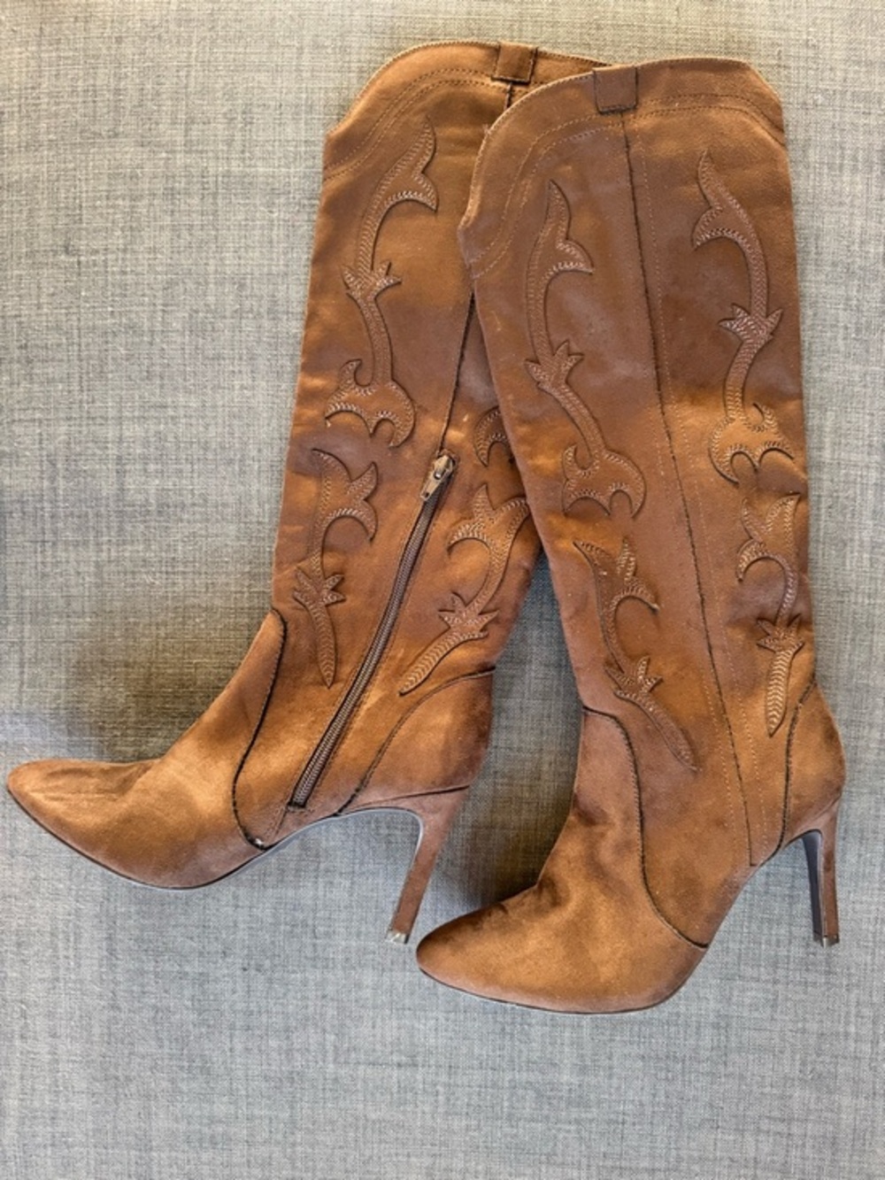 NWOT MIA Faux Suede Western Knee-High Stiletto Boots - 8